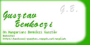 gusztav benkoczi business card