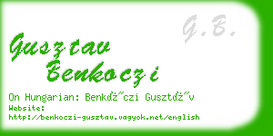 gusztav benkoczi business card